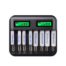 PALO Multi 8 Slots LCD Display Battery Charger Travel Portable Car Chargers Smart Charger For Nimh Nicd AA/AAA/SC/C/D/9V Rechargeable Battery