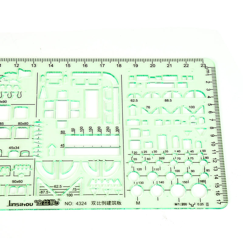 6Pcs/Set Circles Squares Geometric Formwork Drawing Templates Angle Ruler Stencil Measuring