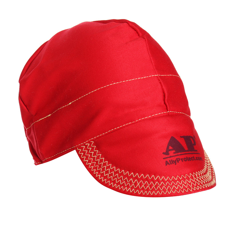Universal Elastic Welding Flame Retardant Cloth Hat Cap Head Protect -RED