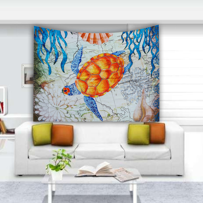 Sea Turtle Hanging Wall Tapestry Home Decorative Tapete Bedroom Blanket Table Cloth Yoga Mat