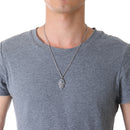 REZEX Buddhist Men's Necklace Titanium Steel Gold Silver Buddha Palm Pendant Necklace With Case