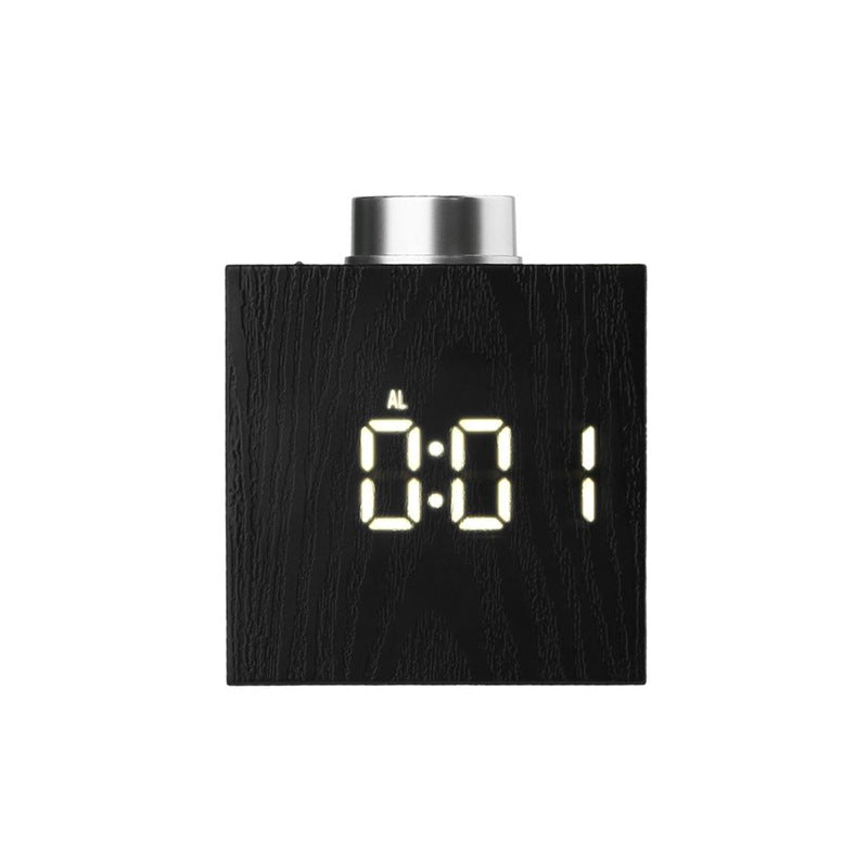 TS-T13 Wooden Grain LED Knob Digital  Electronic Creative Thermometer Hygrometer USB Charging Temperature and Humidity Measure