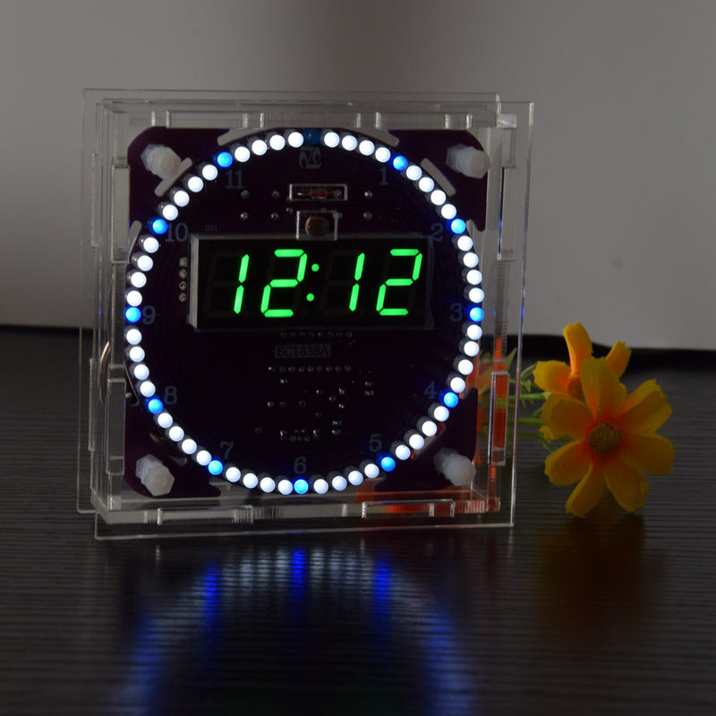 Geekcreit Fourth Generation DIY EC1838A DS3231 Light Control Rotation LED Electronic Clock Kit