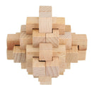 Kong Ming Lock Toys Children Kids Assembling Challenge IQ 3D Puzzle Cube Wood Toy