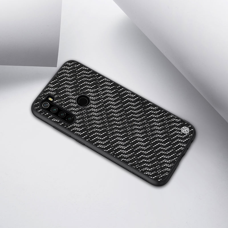 For Xiaomi Redmi Note 8 Case NILLKIN Luxury Luster Twinkle Shield Woven Polyester + PU Leather Hard Back Protective Case