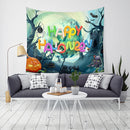 Loskii LWG6 Halloween Tapestry Pumpkin Print Hanging Tapestry Wall Art Home Decor Halloween Decorations For Home