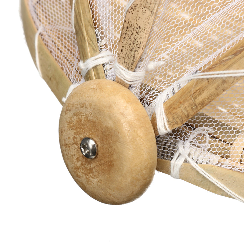 Bamboo Bread Basket Storage Display Basket Cover Net Dustproof Dishes Fruit Tray