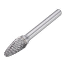 Drillpro 5Pcs DGCFA 6x10mm Double Cut Tungsten Carbide Rotary Burr Set 6mm Shank for DIY Wood Carving Metal Polishing Engraving Drilling