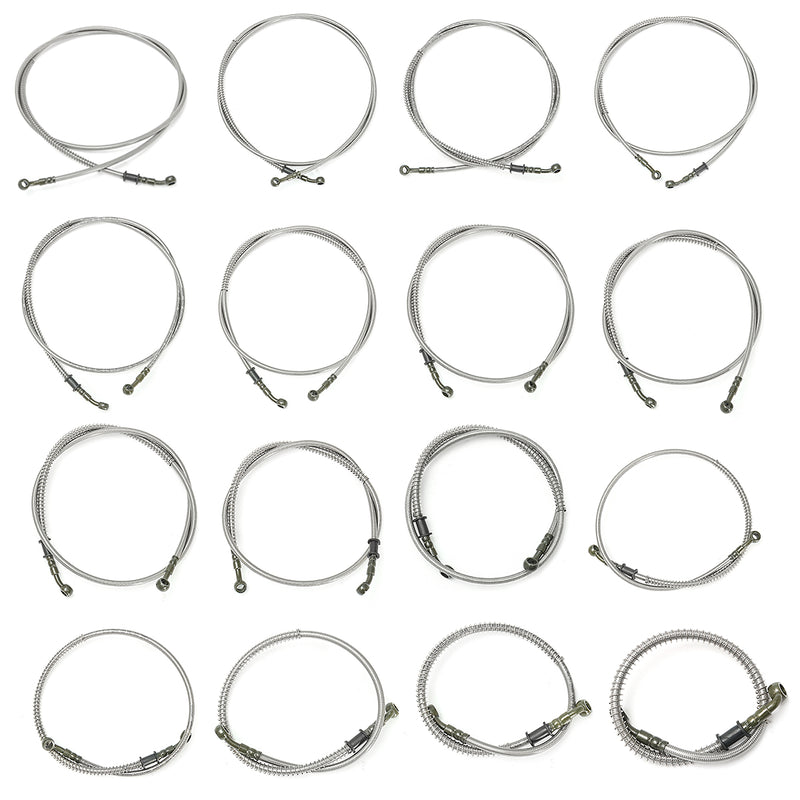 50cm-200cm Motorcycle Bike Brake Clutch Oil Hose Line Pipe 10mm Banjo Silver