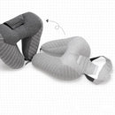 IPRee 2 In 1 U Shape Neck Pillow Cotton Headrest Cushion Eye Mask Airplane Travel Sleep Rest