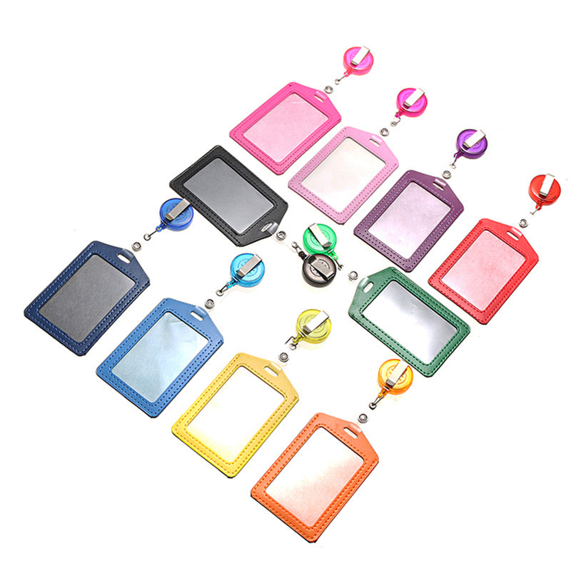 10pcs Retractable Lanyard ID Work Badge Card Holder Business Employee