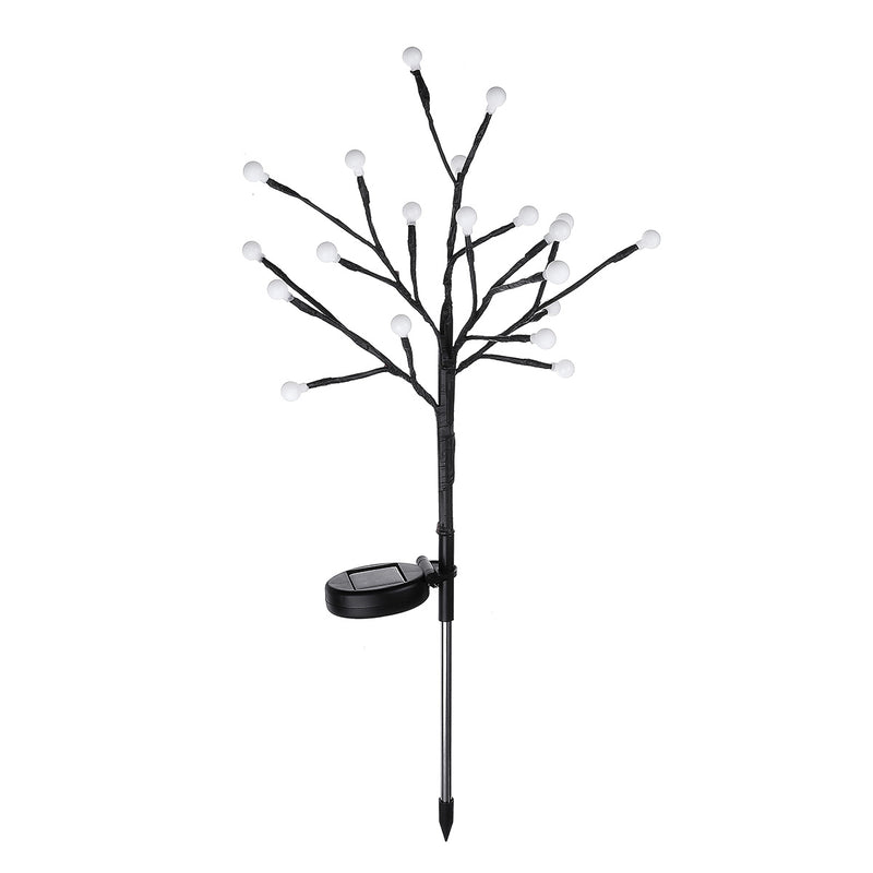 Solar Powered Round Ball Tree Branch Outdoor Waterproof LED String Holiday Light for Patio Decor