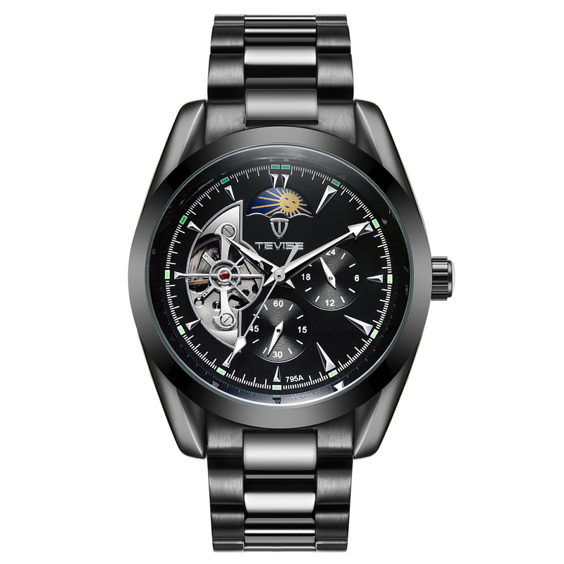 TEVISE 795A Waterproof Automatic Mechanical Watch Business Style Stainless Steel Male Watch