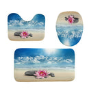 4Pcs Shower Curtain Waterproof Home Bathroom Bath Mat Set Rug Toilet Lid Cover !