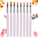 8pcs/set Acrylic Painting Brush Drawing UV Gel Flower Gradient Pen Nail Art Tool