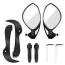 Black Universal Motorcycle Cnc Aluminum Handle Bar End Rear View Side Mirro