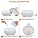 400Ml Ultrasonic Electric Air Humidifier Aroma Oil Diffuser White Wood Grai