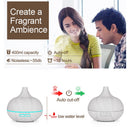 400Ml Ultrasonic Electric Air Humidifier Aroma Oil Diffuser White Wood Grai