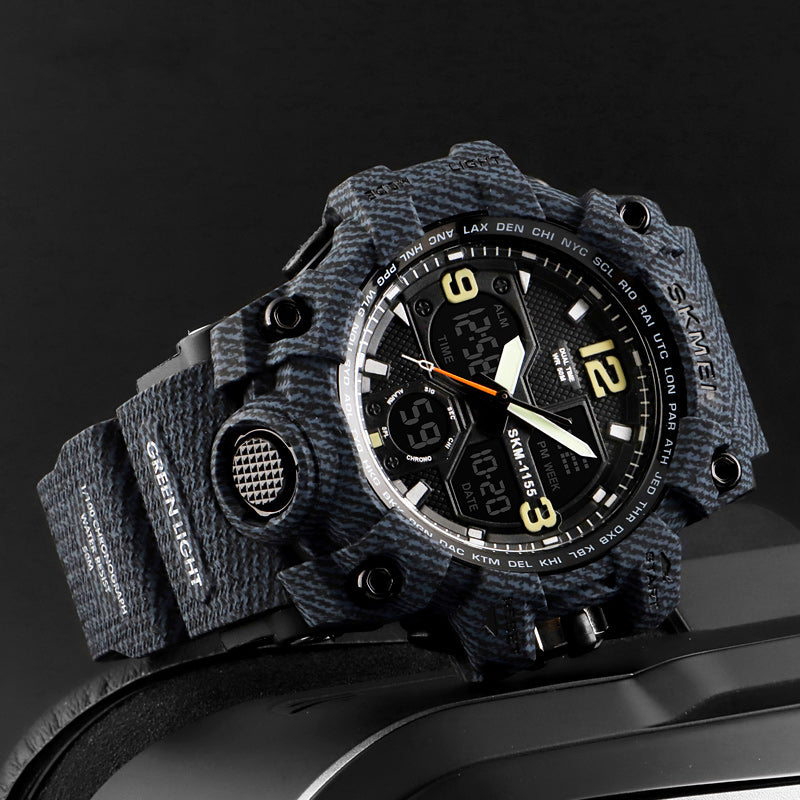SKMEI 1155B Military Camouflage Waterproof Multi-function Outdoor Dual Digital Watch Men Watch