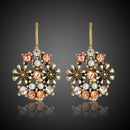Retro Rhinestone Flower Earrings Diamond Pearl Ear Drop Earring For Women