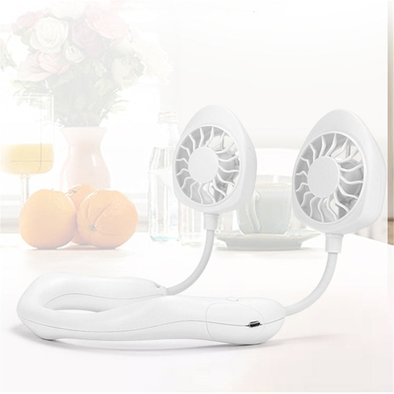ABS Portable Mini Fan Hands Free Li-ion Battery USB Rechargable Hanging Neck Personal Sport Fan Mini Air Fan
