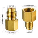 4 Pieces 6015 R134A Brass Refrigerant Tank 1/2 Female To 1/4 Male Flare Spo