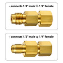 4 Pieces 6015 R134A Brass Refrigerant Tank 1/2 Female To 1/4 Male Flare Spo