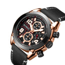 RUIMAS 551 Luminous Display Chronograph Men Watch Leather Strap Metal Case Quartz Watch