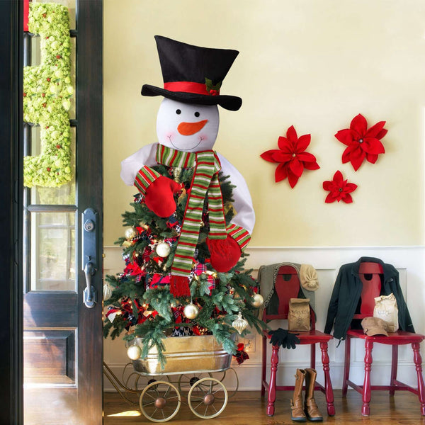 Christmas Tree Top Decoration Snowman Shape Decoration Mall Family Christma R3F9