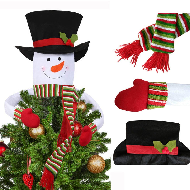 Christmas Tree Top Decoration Snowman Shape Decoration Mall Family Christma R3F9