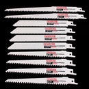 10pcs 6TPI/8TPI/10TPI Reciprocating Saw Blades Wood Metal Cutter Blade