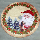 Santa Claus Christmas Tree Skirt Non-Woven Fabric Cartoon Pattern Christmas L5N8