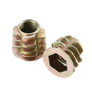 Suleve MXZN10 120Pcs Zinc Alloy Wood Furniture Hex Socket Drive Head Screw-in Threaded Insert Nut