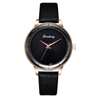 DEFFRUN XR3338 Simple Design Dial Leather Strap Casual Style Women Watch Quartz Watch
