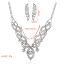 Bridal Wedding Jewelry Set Fashion Rhinestone Necklace Earrings Geometric W