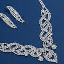 Bridal Wedding Jewelry Set Fashion Rhinestone Necklace Earrings Geometric W
