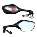 Pair Motorcycle Rear View Mirrors Turn Signal Light For Honda CBR1000RR 2008-2013