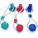 Multifunction Pet Molar Bite Dog Toys Rubber Chew Ball Puppy Suction Cup Dog Biting Toy Cleaning Teeth Safe Soft Elasticity