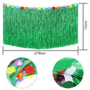 107 Pcs Tropical Party Decoration Set with Hawaiian Table Skirt Palm Leaves P6D1