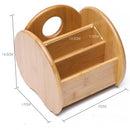 3 Grid Bamboo Remote Control Storage Box Stationery Headphone Cable Cell Ph X3O5