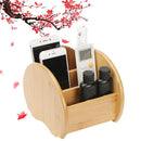 3 Grid Bamboo Remote Control Storage Box Stationery Headphone Cable Cell Ph X3O5