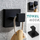 2 Pack Matte Black Towel Hook Stainless Steel Bathroom Rust Proof Clothes T