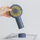 Well Star WT-F20 Mini Handheld Base Fan Rechargeable USB Fan with Lanyard 3 Gear Portable Desktop Cooling Fan for Home Office Outdoor