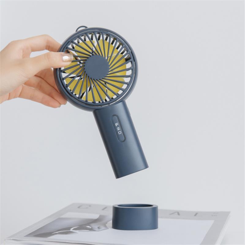 Well Star WT-F20 Mini Handheld Base Fan Rechargeable USB Fan with Lanyard 3 Gear Portable Desktop Cooling Fan for Home Office Outdoor