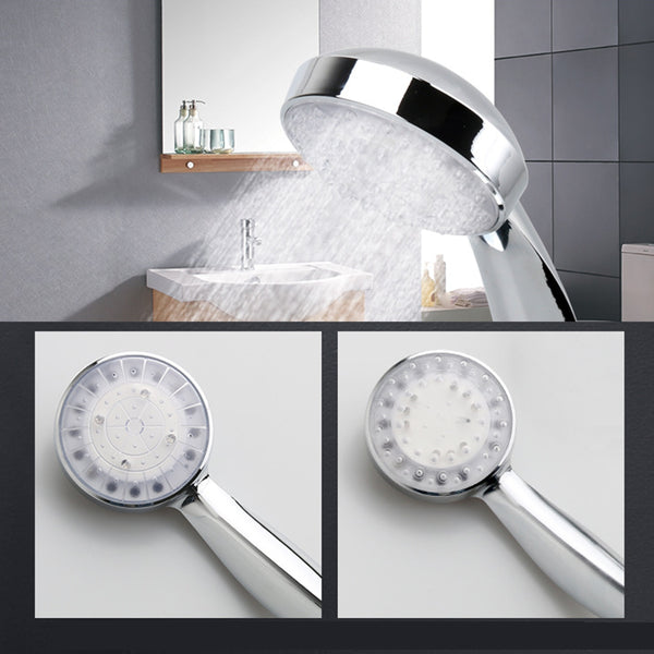 LED 3 Color Changing Shower Head Temperature Controlled Sensor Handheld Bathroom