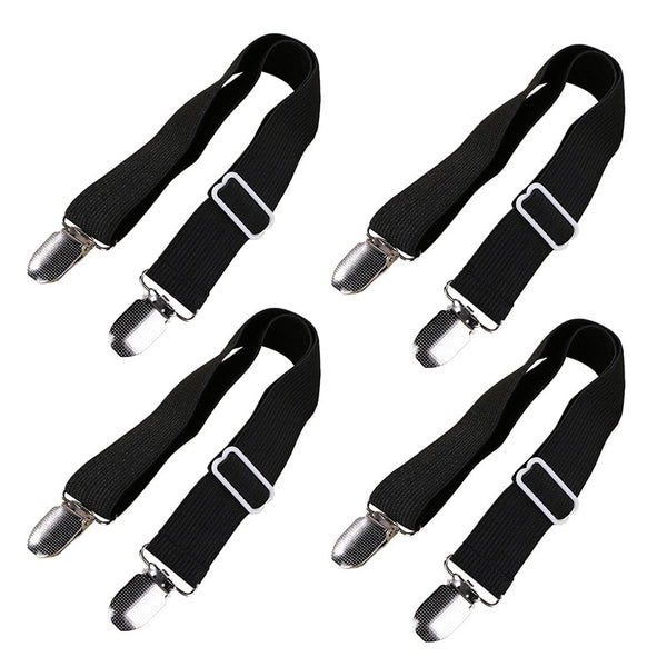 4 PCS Bed Sheet Clips Clip Straps Suspender Fasteners Adjustable Bed Sheet