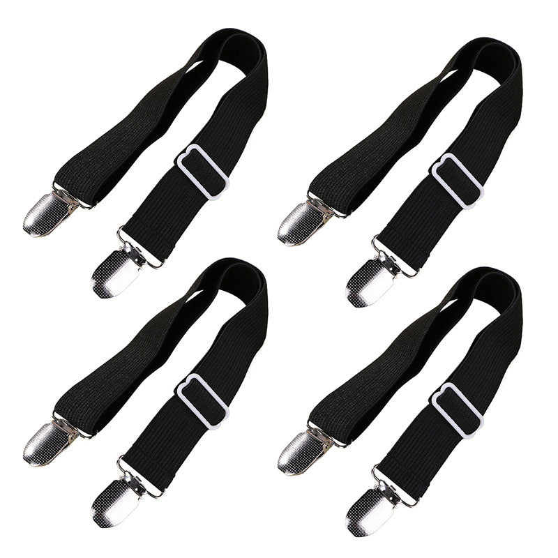 4 PCS Bed Sheet Clips Clip Straps Suspender Fasteners Adjustable Bed Sheet