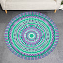 Green Blue Bohemia Mandala Pattern Carpet Soft Round Floor Mat Carpet Kids Play Mat