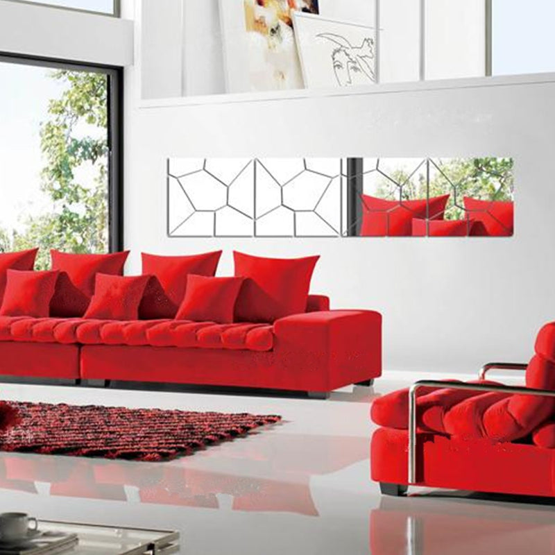 18cm 7Pcs DIY Acrylic Modern Mirror Decal Art Mural Wall Sticker Home Decor Removable Stickers