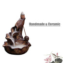 Ceramic Incense Burner Backflow Cones Sticks Holder Porcelain Lotus Pond Ce A6R2